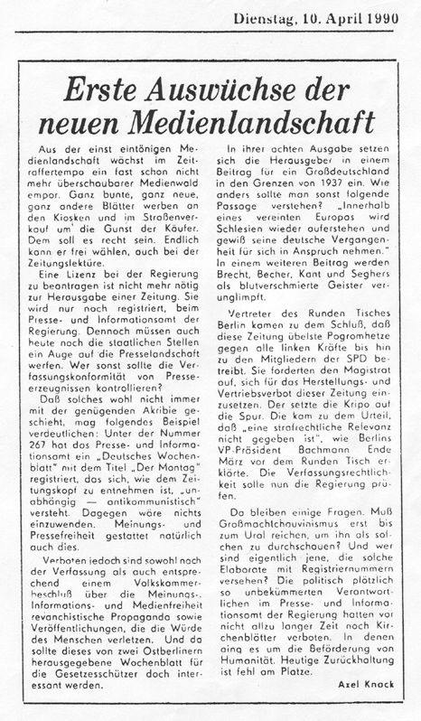 Axel Knack, Berliner Zeitung, Alexander Osang