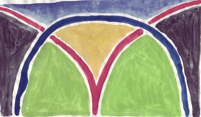 Mutterbogen, Aquarell, 1978, Peter Tpfer